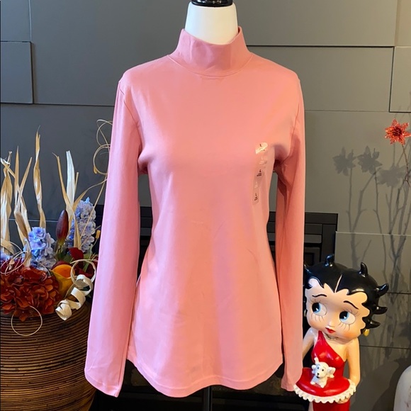 NWT Long Sleeved 100% Cotton Mockneck Top - Picture 1 of 4